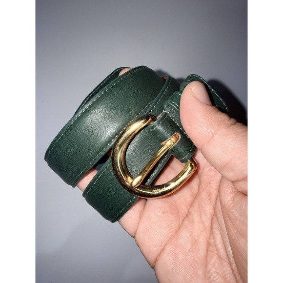 Coach Accessories - COACH 8400 Bottle Green Glove-Tanned Leather Belt SIZE M Solid Brass Buckle USA